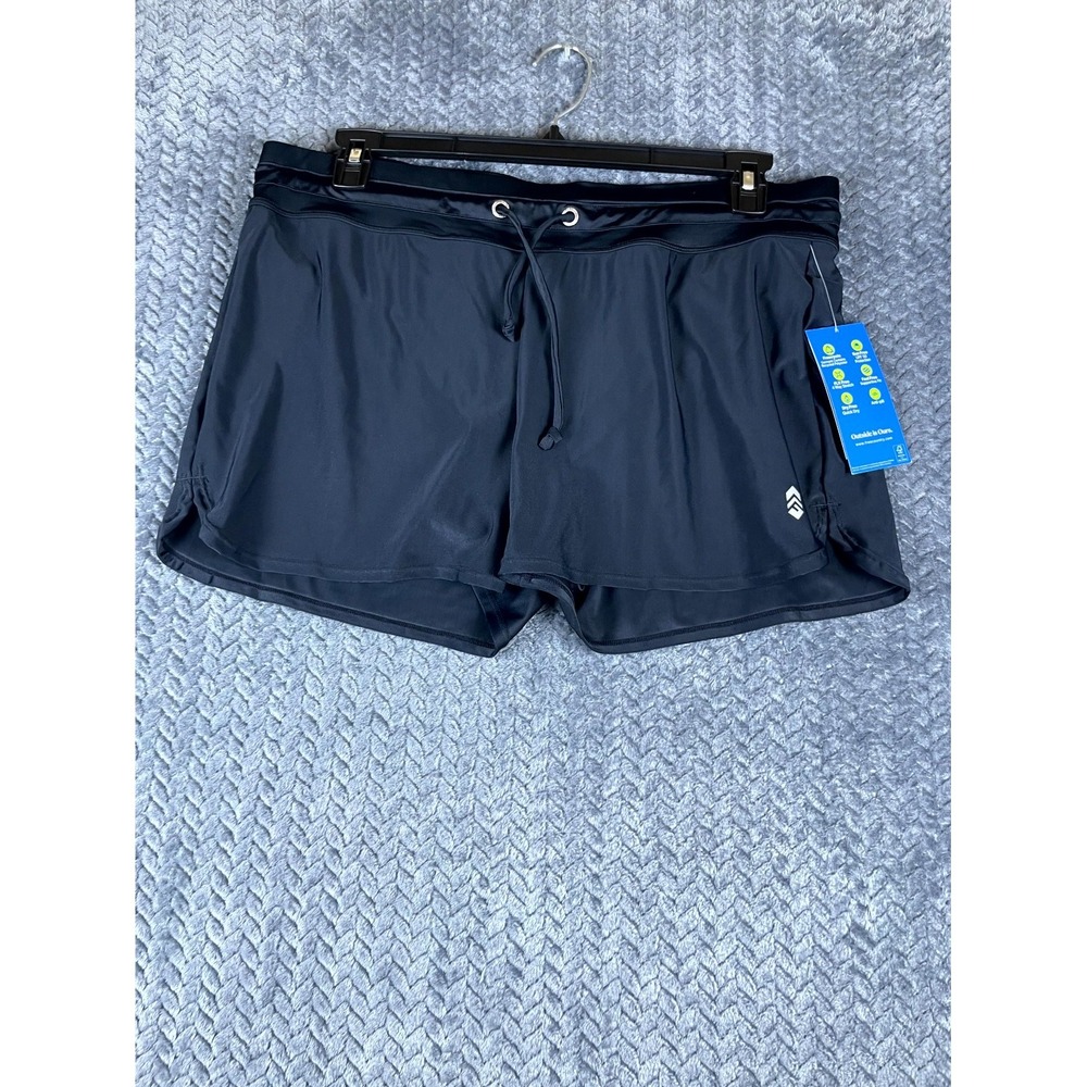 Free Country Swim Shorts Womens 1X Black 4-Way Stretch UPF 50 SA2503X
